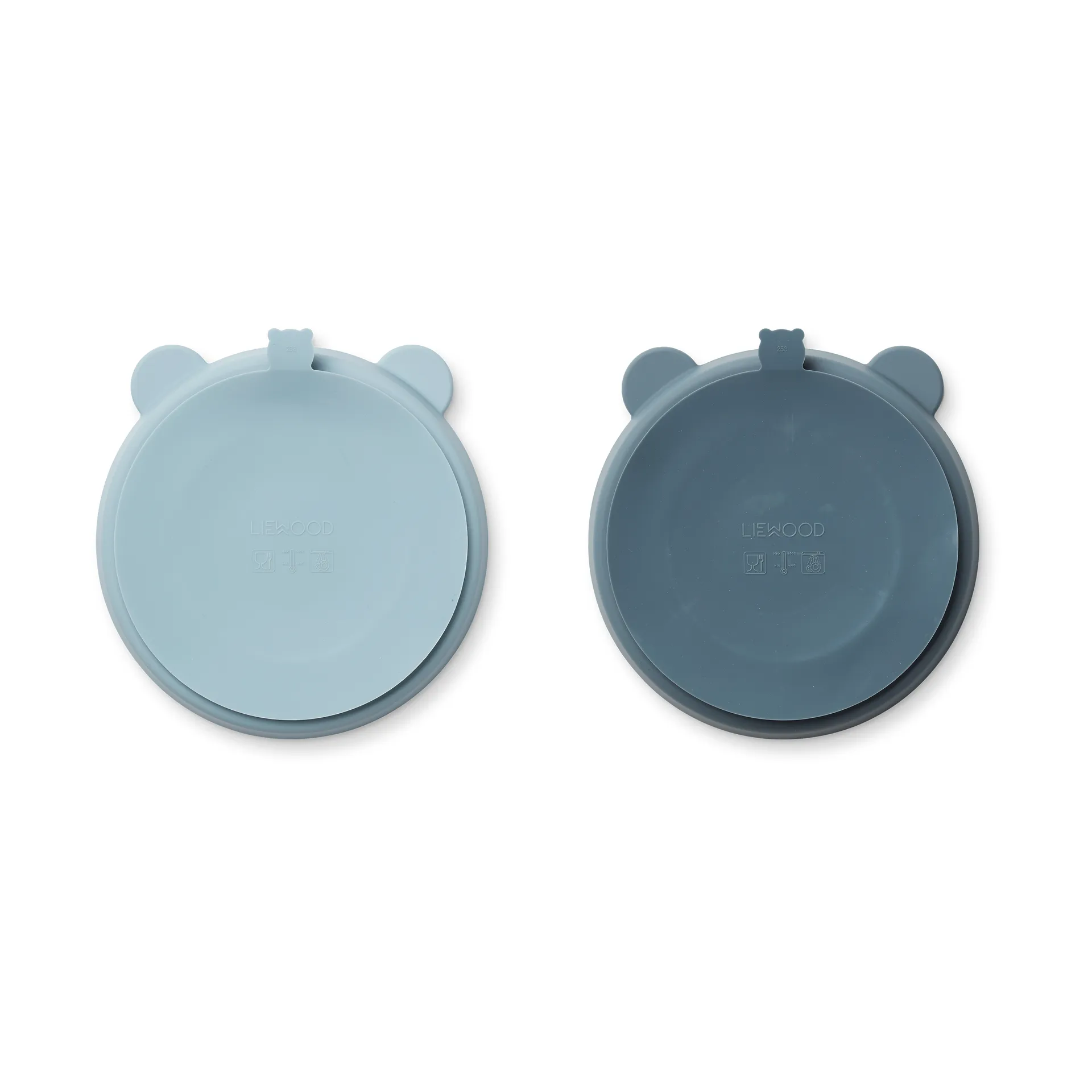 Stacy divided children's plate 2-pack, Sea blue-Whale blue Liewood