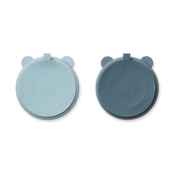 Stacy divided children's plate 2-pack - Sea blue-Whale blue - Liewood