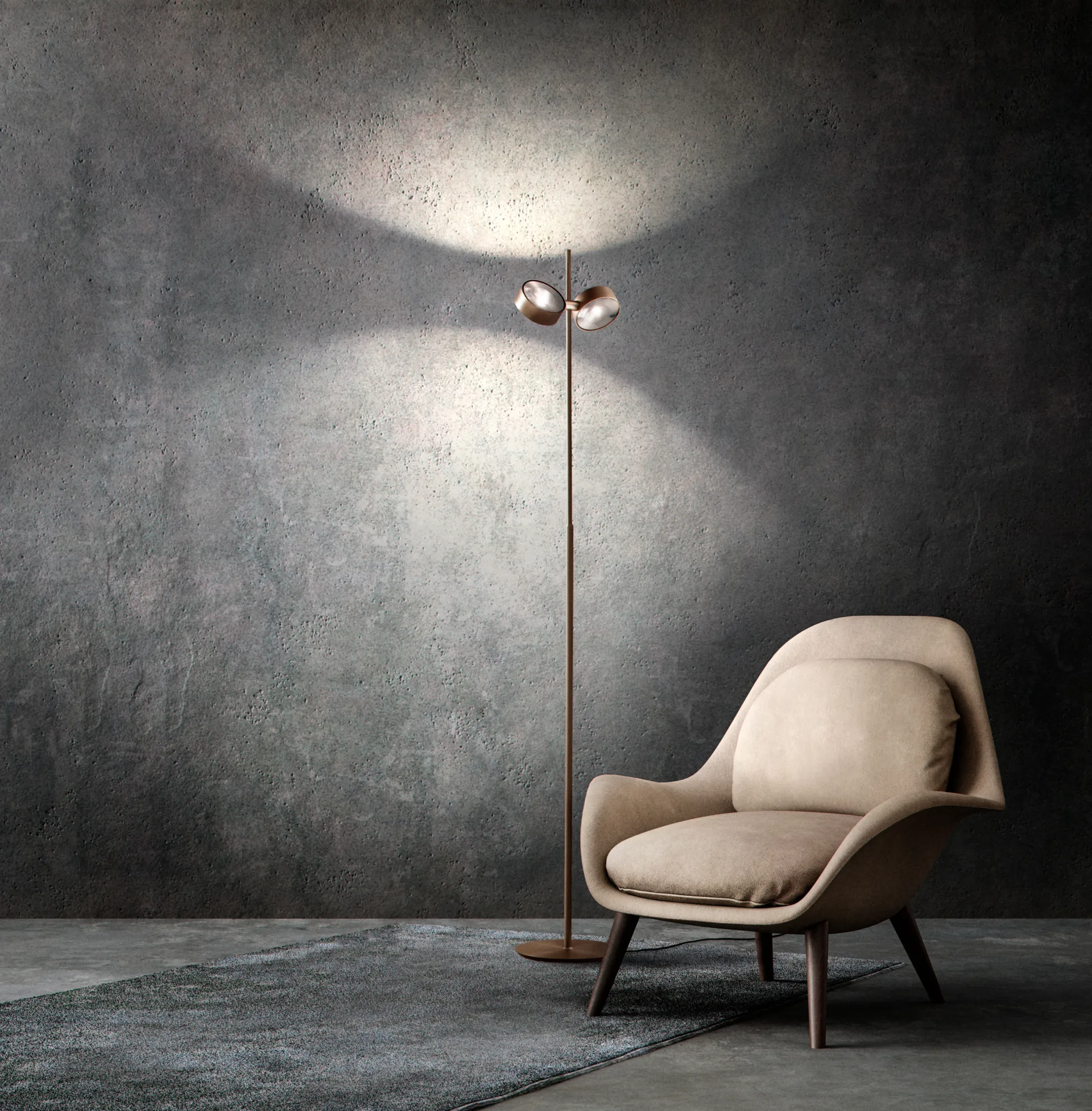 Orbit floor lamp, Rose gold Light-Point