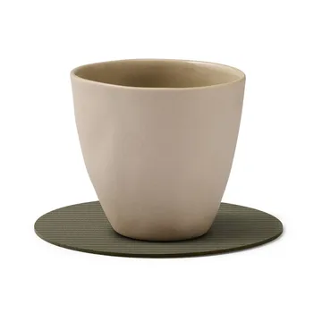Corduroy coasters - Army green, circle - LIND DNA