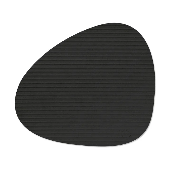 Corduroy placemat curve L - Black ink - LIND DNA