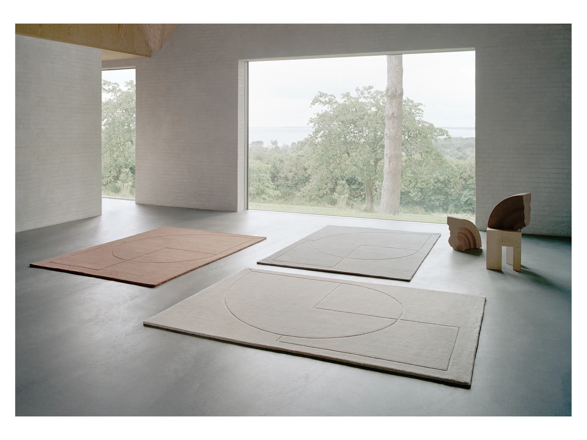 Lineal Poem wool carpet, Amber. 250x350 cm Linie Design