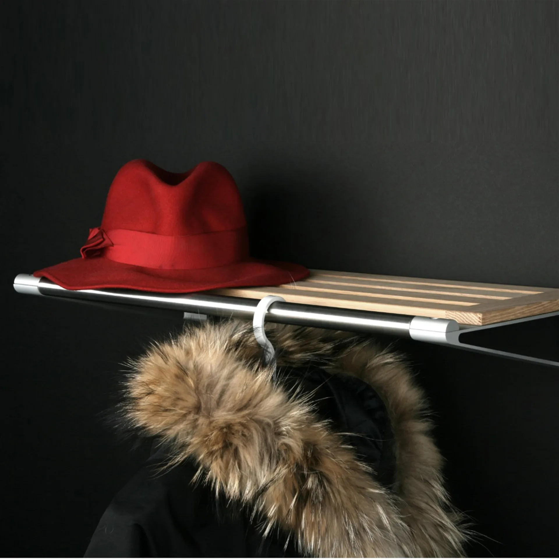 Knax hat shelf, soaped oak LoCa