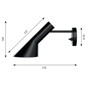 AJ wall lamp - Black - Louis Poulsen