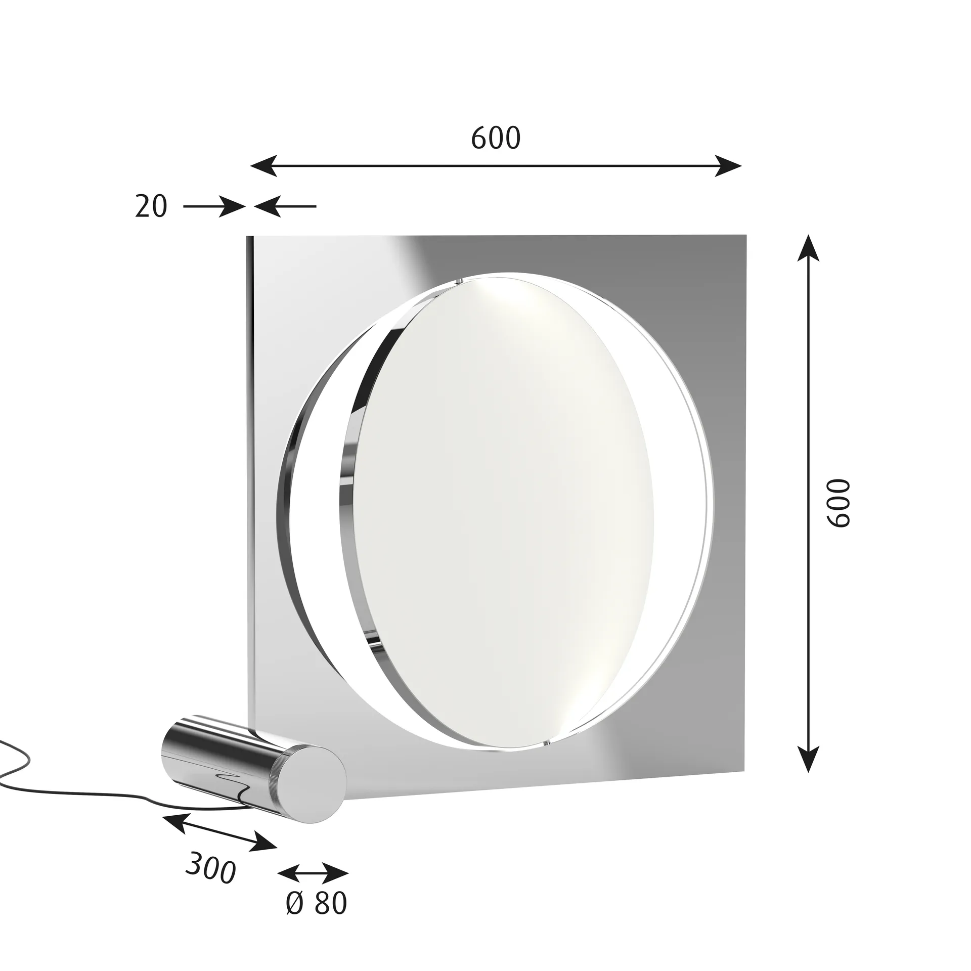 Moonsetter floor lamp, High gloss chrome plated-white Louis Poulsen