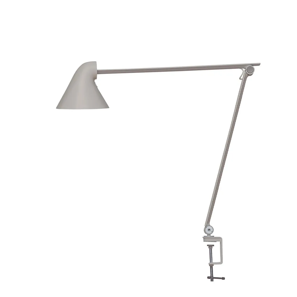NJP desk lamp, Light grey, clip, 2700k Louis Poulsen