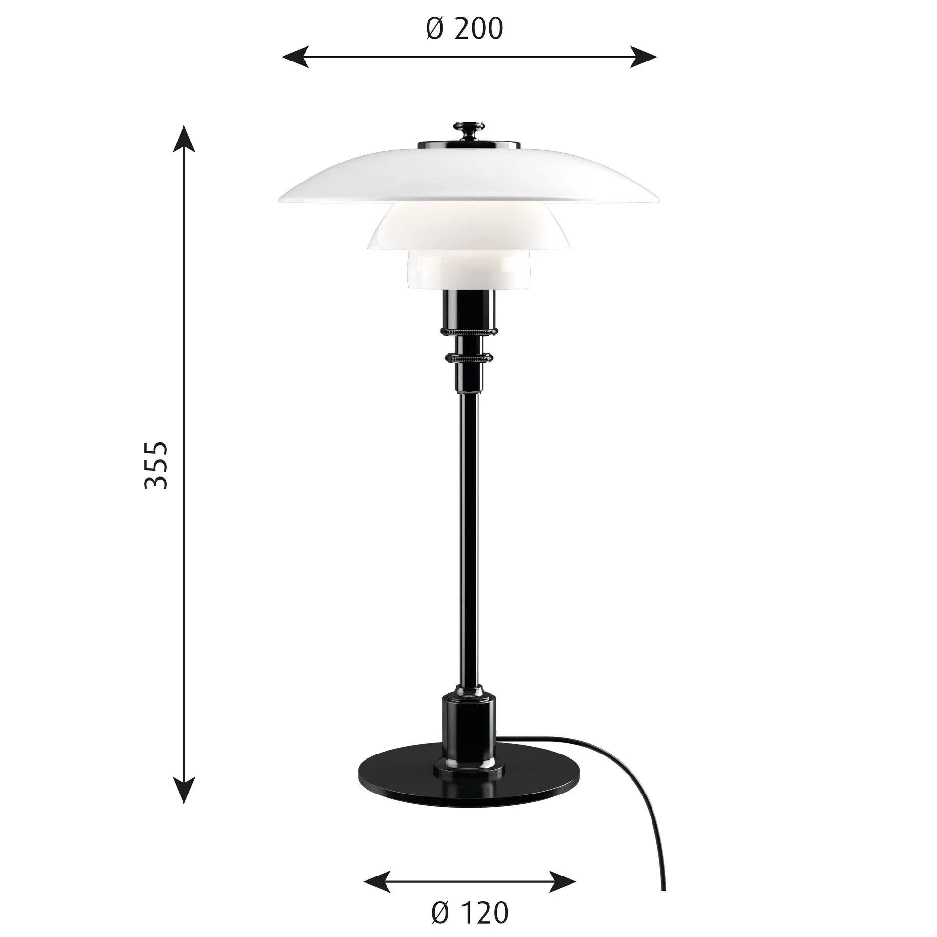 PH 2/1 table lamp, Black Louis Poulsen