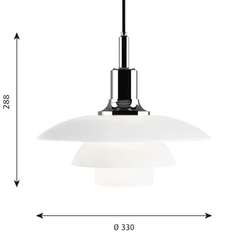 PH 3½-3 opalglass pendant lamp - Chome - Louis Poulsen
