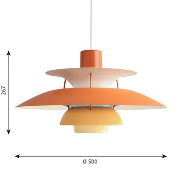 PH 5 pendant lamp - Ø500, Orange - Louis Poulsen