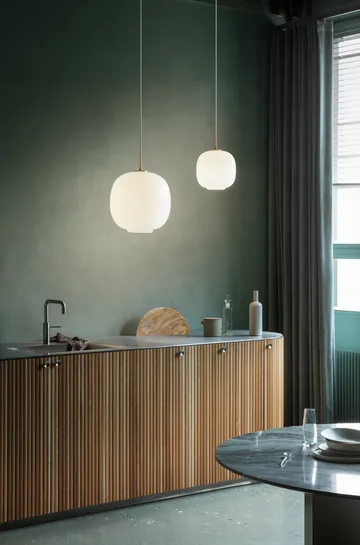 VL45 Radiohus pendant lamp Ø37 cm - Brass-white opal glass - Louis Poulsen