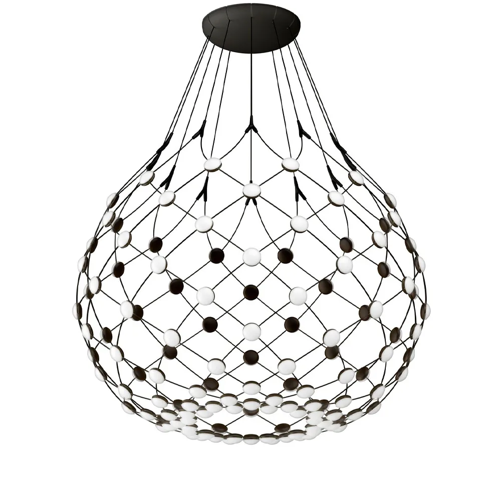 Mesh Wireless ceiling lamp, Black, large Luceplan