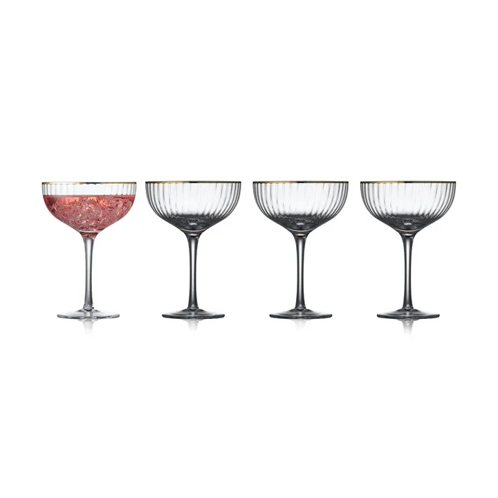 Palermo Gold cocktail glass 31.5 cl 4-pack - Clear-gold - Lyngby Glas