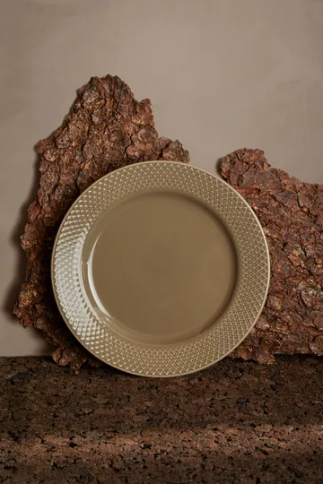 Rhombe Earth lunch plate Ø23 cm - Clay - Lyngby Porcelæn