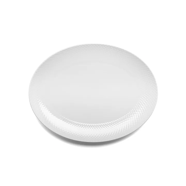 Rhombe oval serving saucer 35x26,5 cm - white - Lyngby Porcelæn