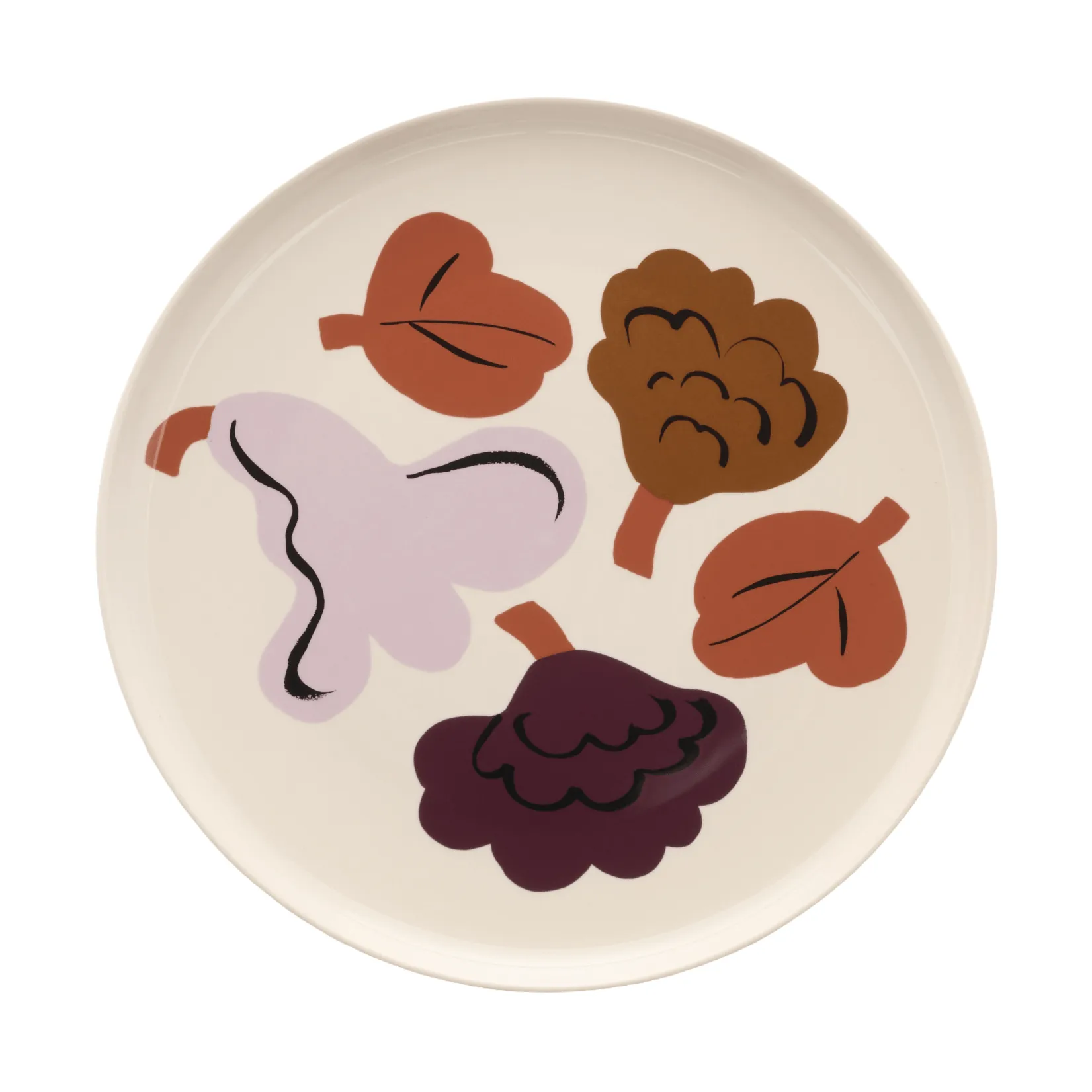 Kukasta Kukkaan dinner plate, Stoneware-plum-bronze-terracotta Ø20 cm Marimekko