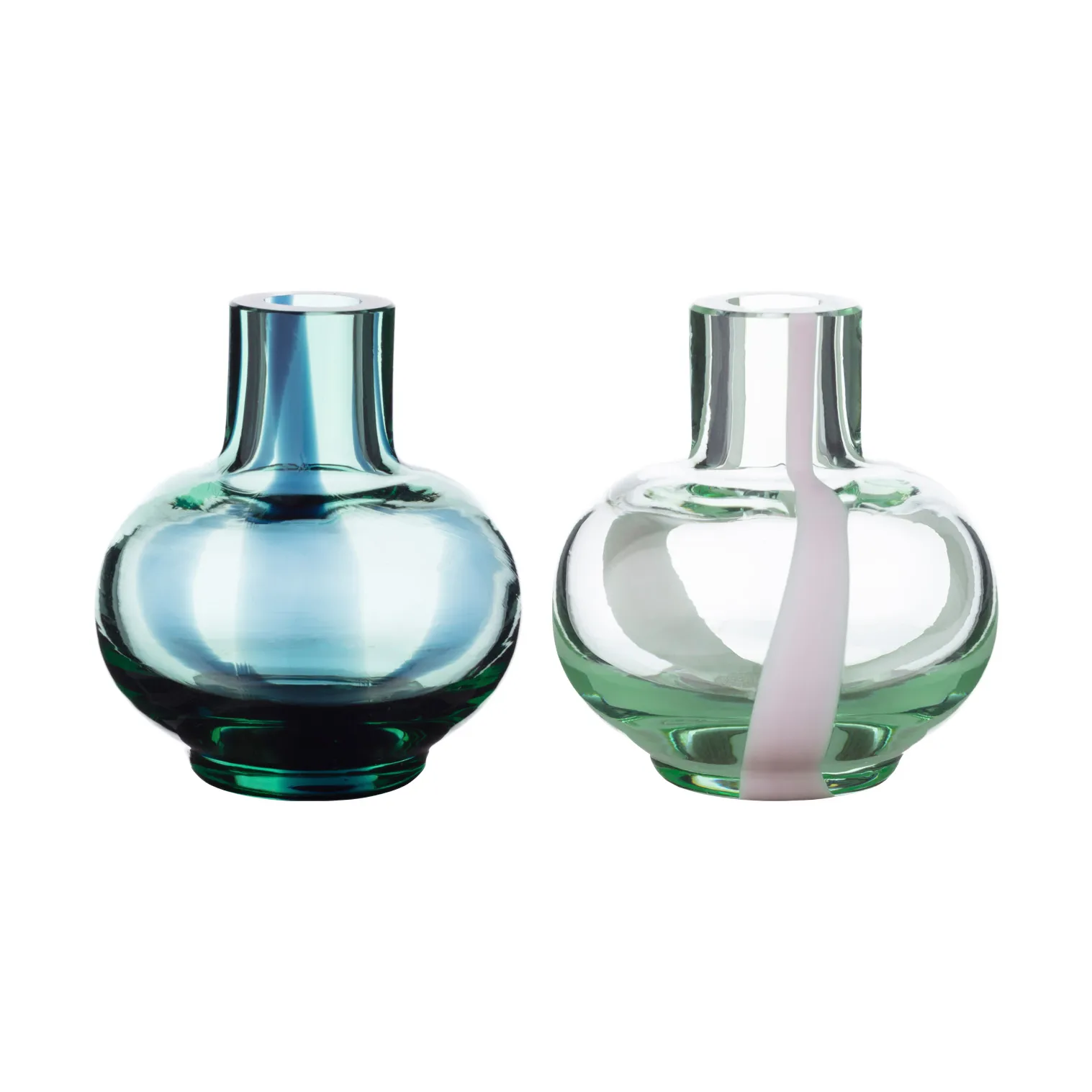 Mini vase 2 pieces, Light green-dark green-pink Marimekko