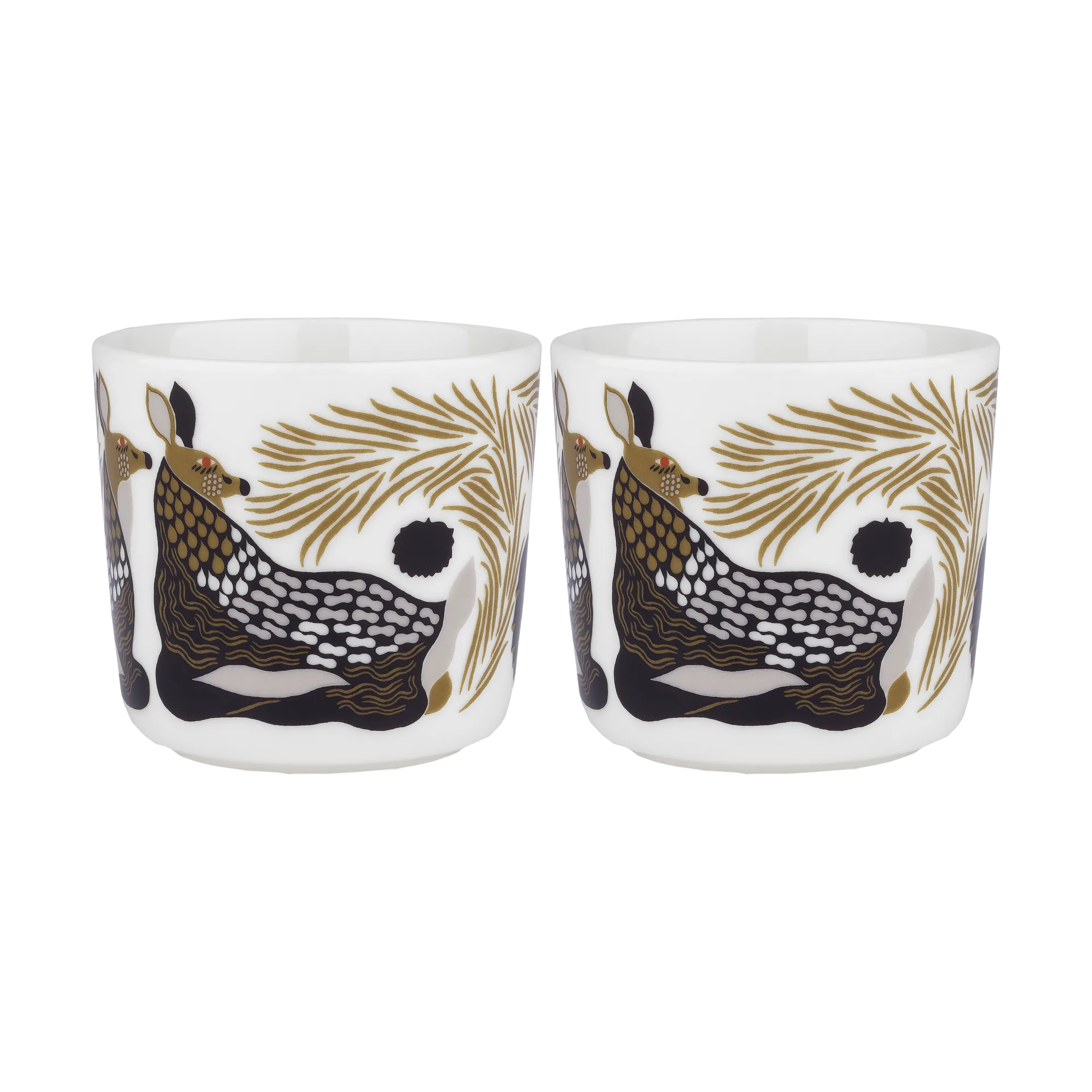 Peura coffee cup without handle 20 cl 2-pack, White-coal-mud-light grey Marimekko