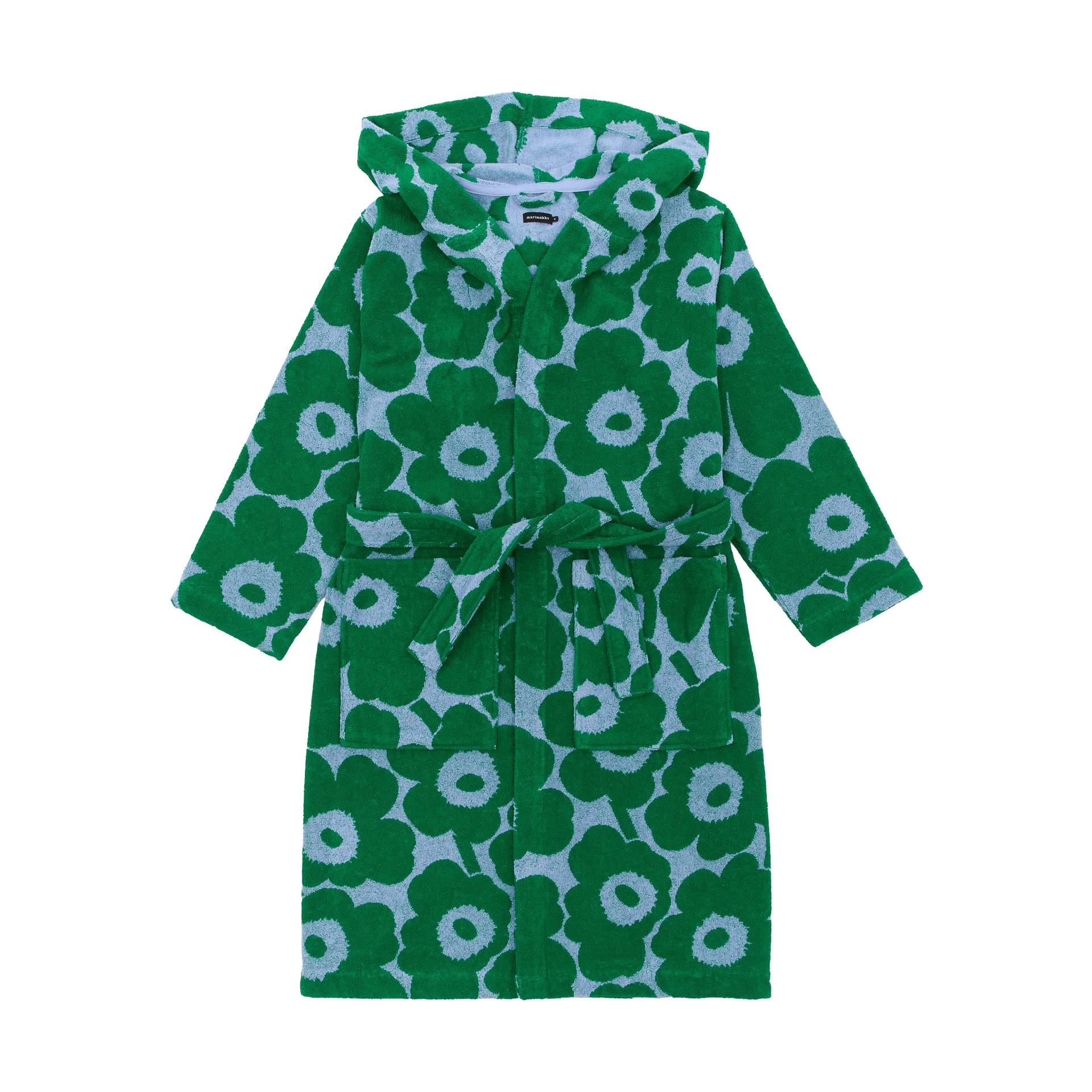 Pieni Unikko bathrobe L, Light blue-green Marimekko