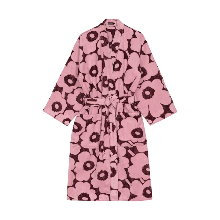 Pieni Unikko bathrobe XL - Plum-pink - Marimekko