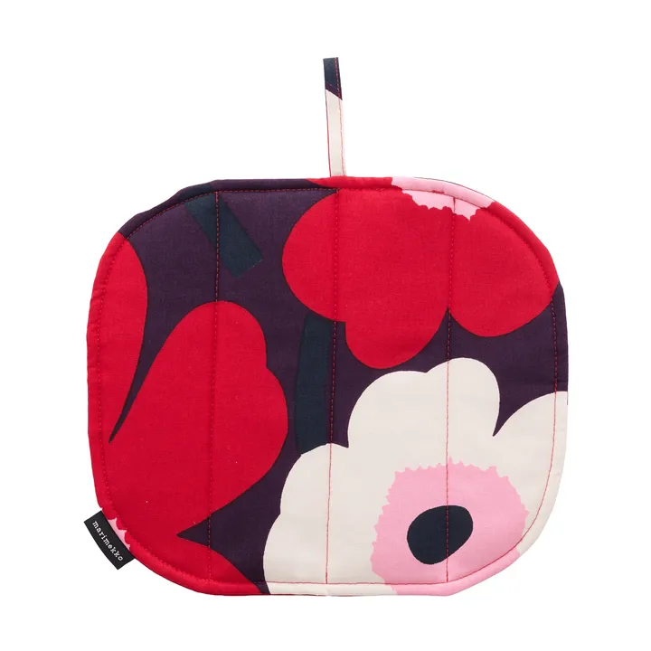 Pieni Unikko oven mitt 22x25 cm - Plum-cranberry-off white-rose - Marimekko