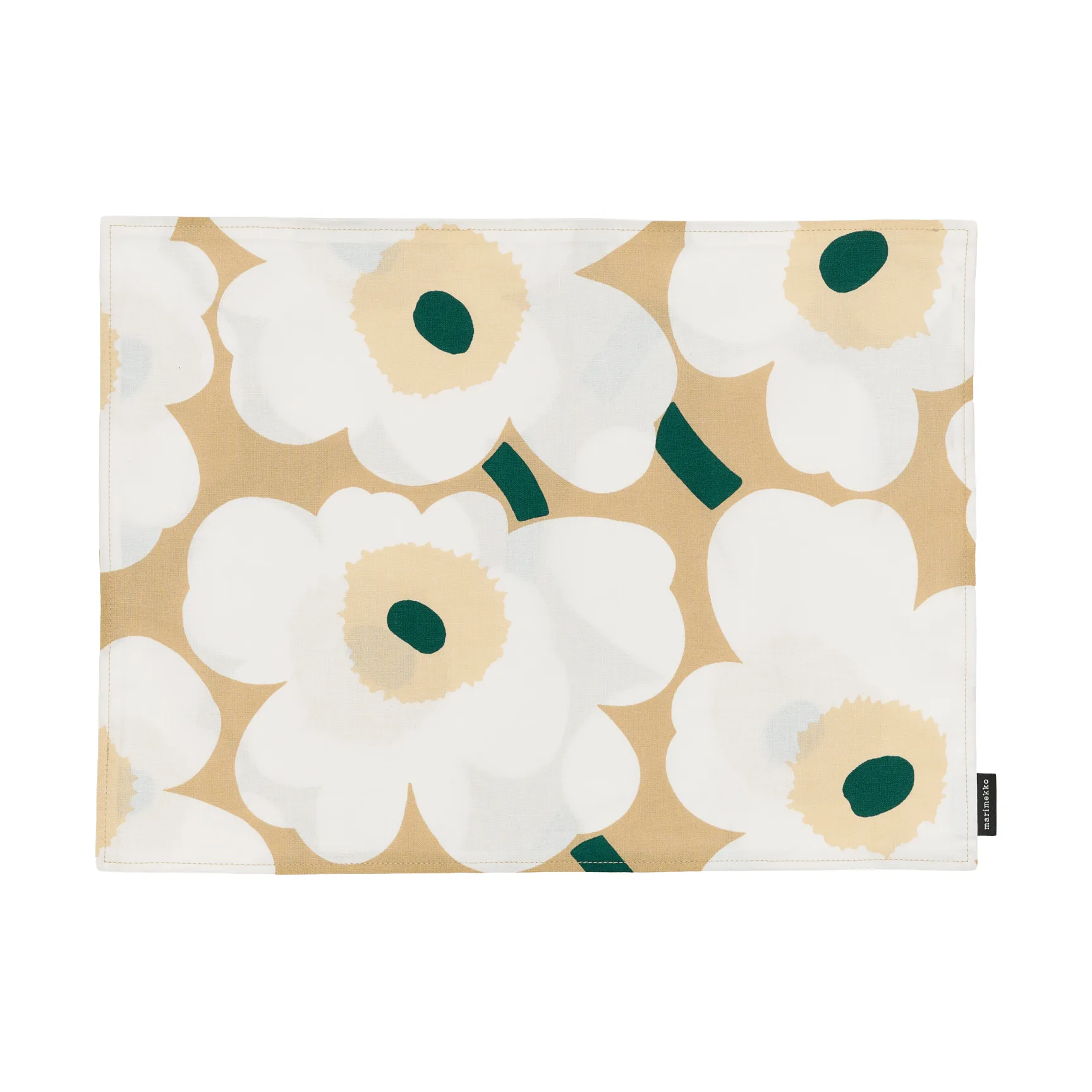 Pieni Unikko placemat acrylic, Sand-white-hay-emerald Marimekko