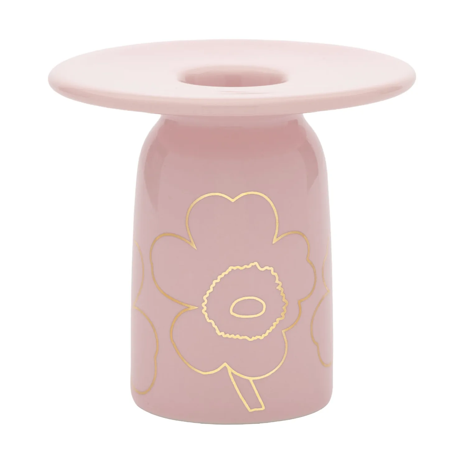 Piirto Unikko candlestick, Pink-gold Marimekko