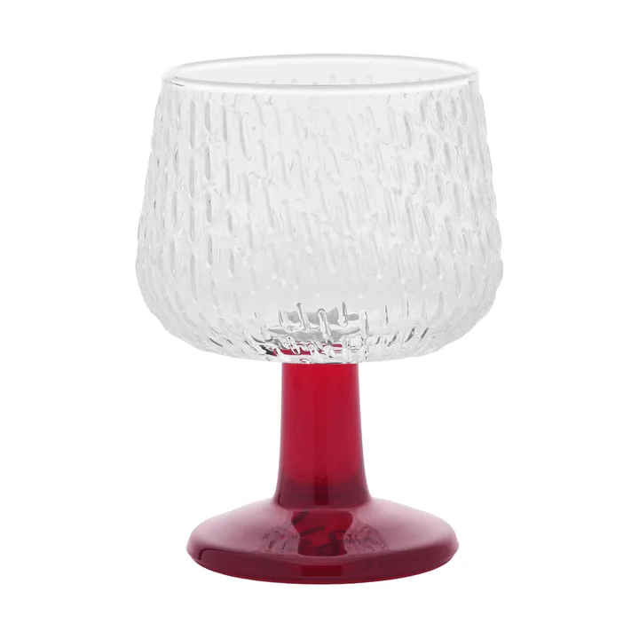 Syksy wine glass 2,5 dl - Clear-red - Marimekko