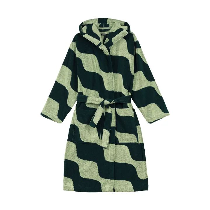 Taifuuni cotton bathrobe - Pear-dark green, M - Marimekko