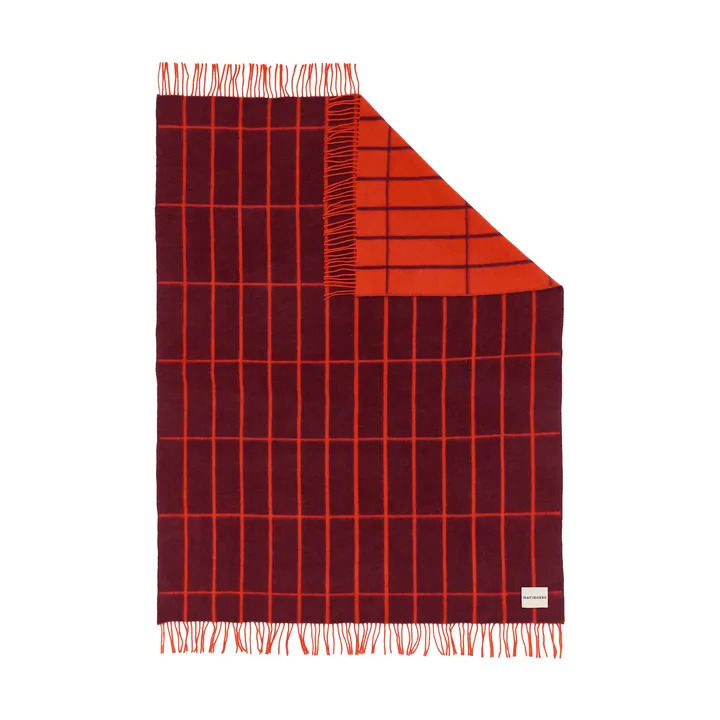 Tiiliskivi throw blanket - Plum-orange red - Marimekko