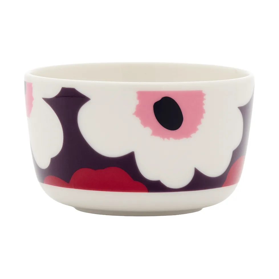 Unikko bowl 2.5 dl, White-plum-cranberry-pink Marimekko