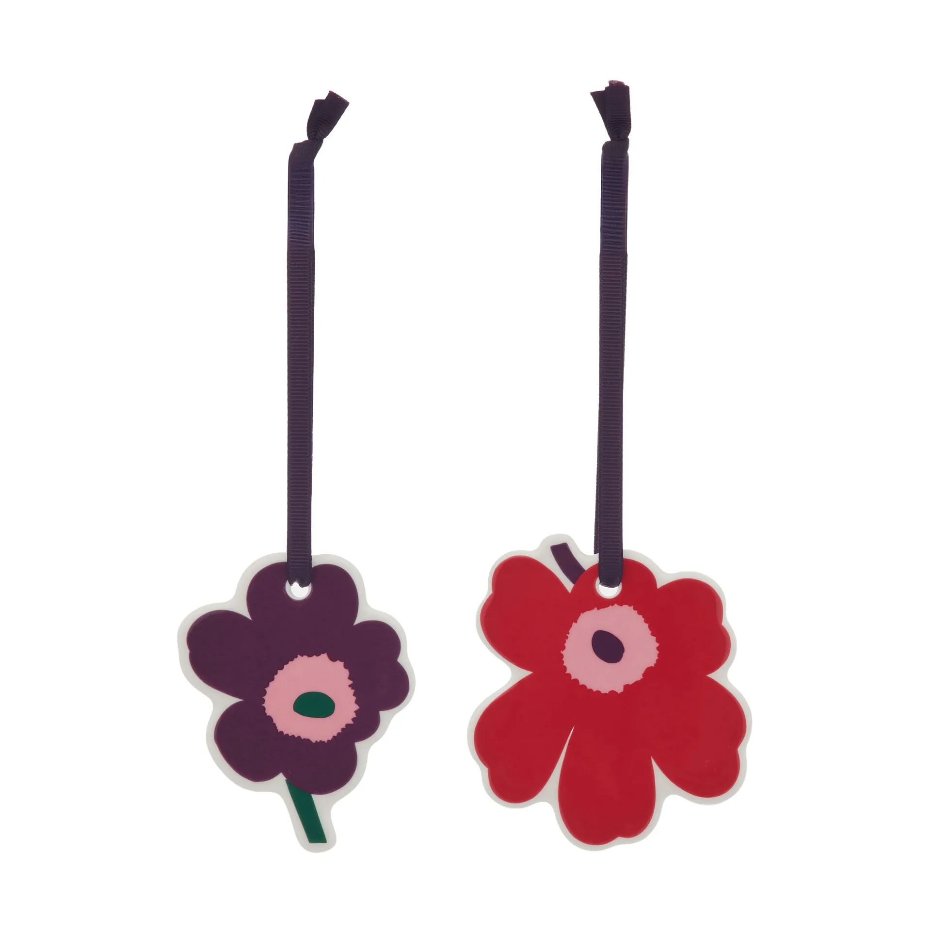 Unikko decorative pendant, Cranberry-pink-plum, 2-piece set Marimekko