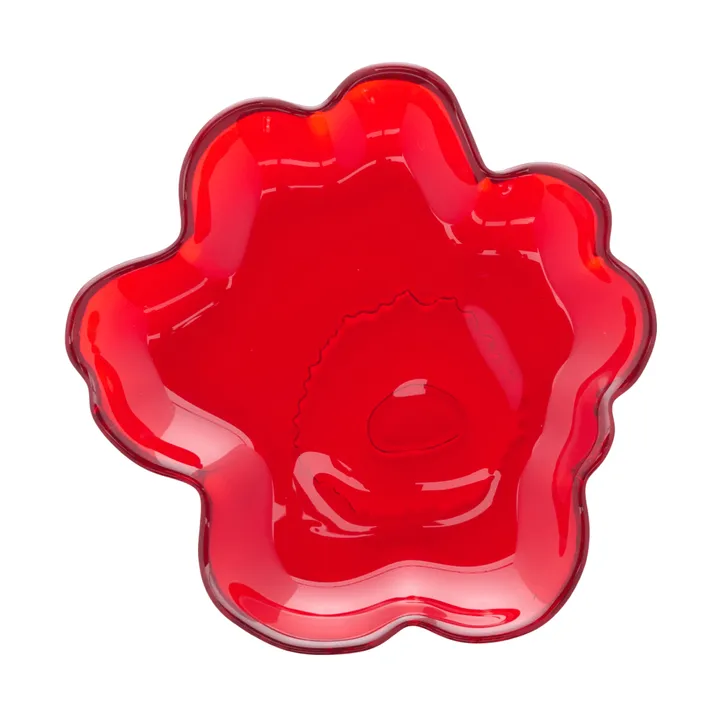 Unikko glass plate Ø13 cm - Red - Marimekko
