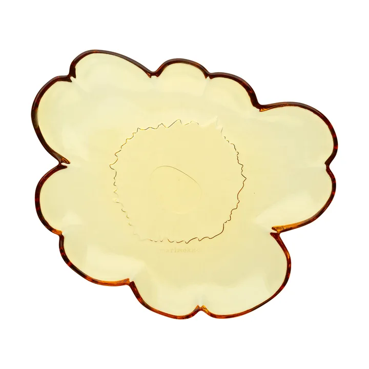 Unikko glass plate 20 cm - Amber - Marimekko