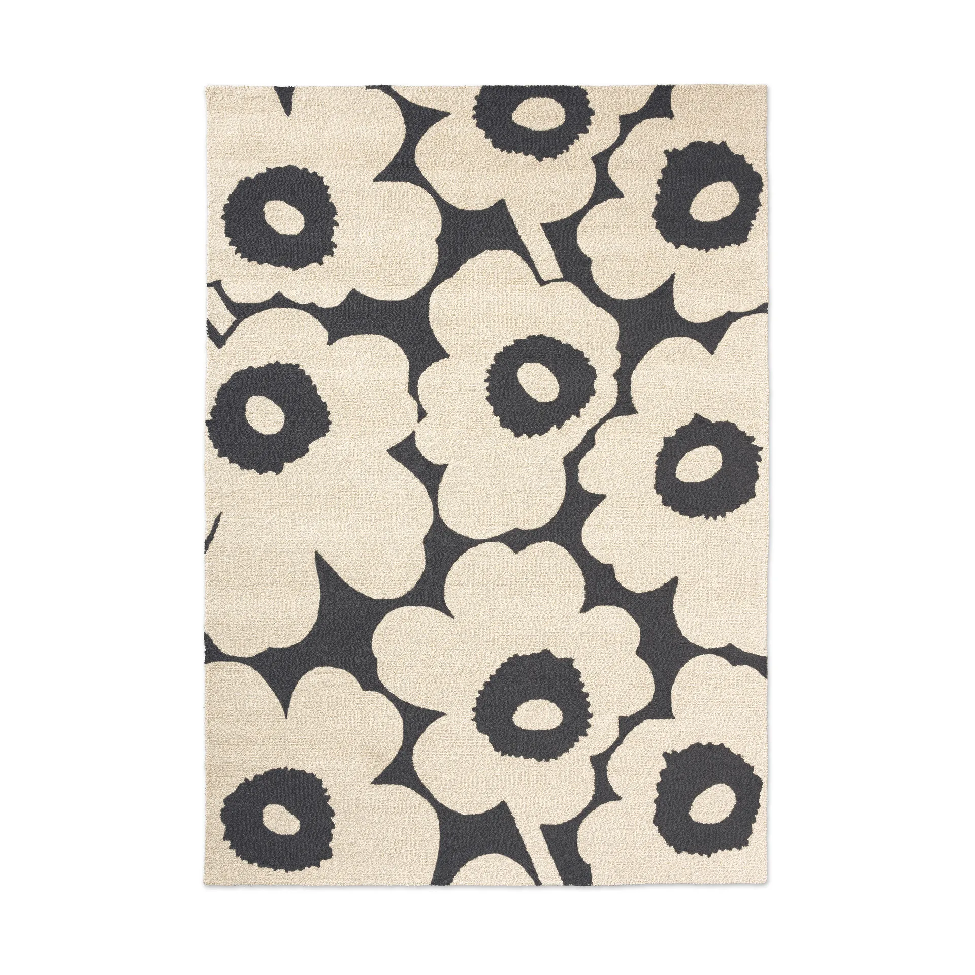 Unikko outdoor rug, Charcoal-white, 140x200 cm Marimekko