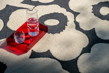 Unikko outdoor rug - Charcoal-white, 200x280 cm - Marimekko