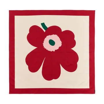 Unikko tablecloth - Off white-cranberry-rose, 140x140 cm - Marimekko