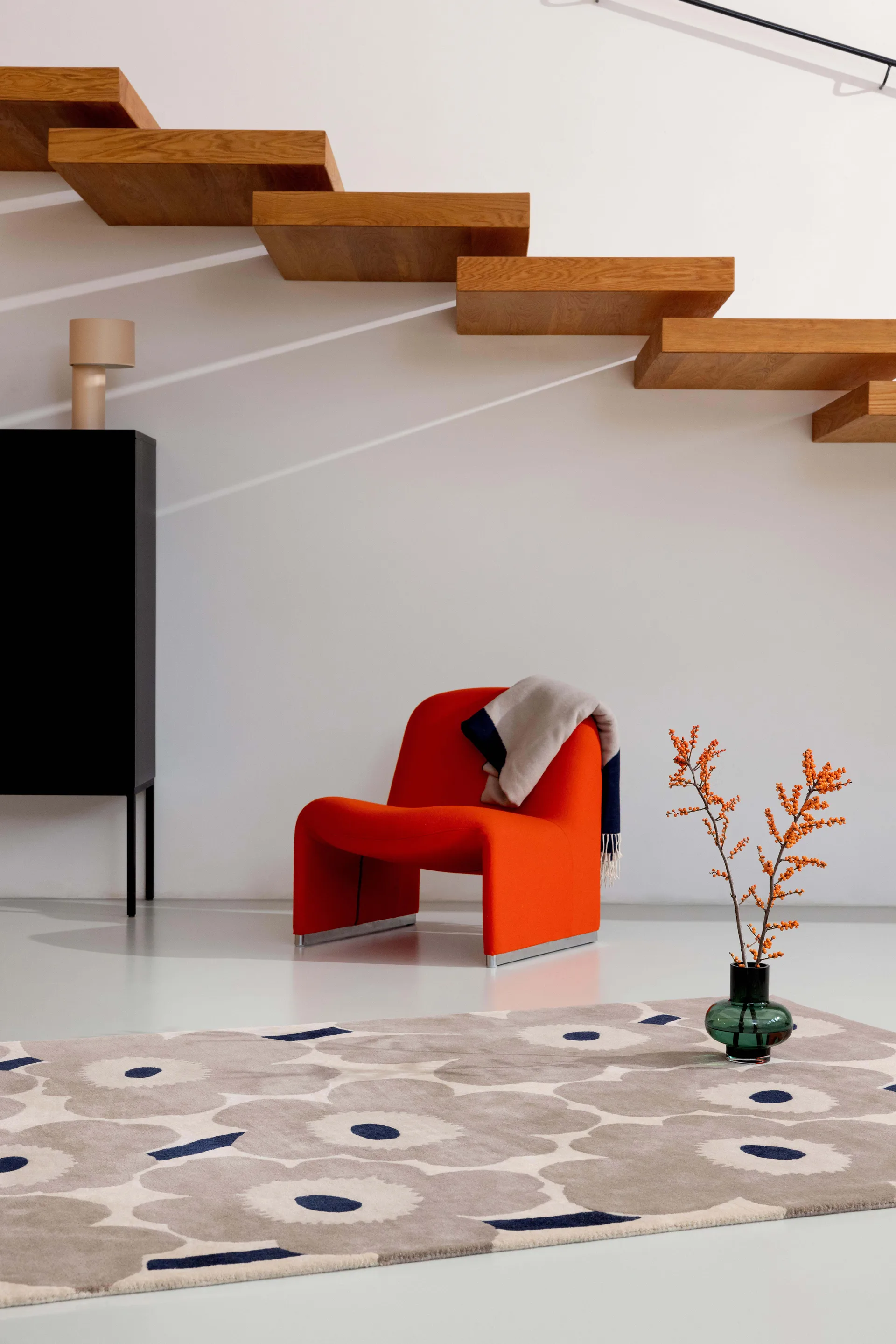 Unikko wool rug, Greige, 250x350 cm Marimekko