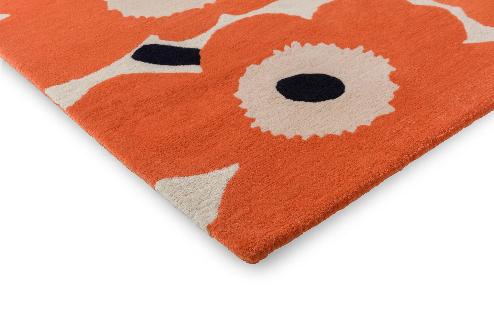 Unikko wool rug, Orange red, 140x200 cm Marimekko