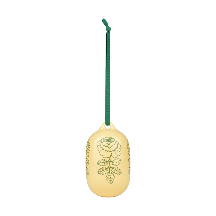 Vihkiruusu decorative pendant - Yellow, 6x9 cm - Marimekko