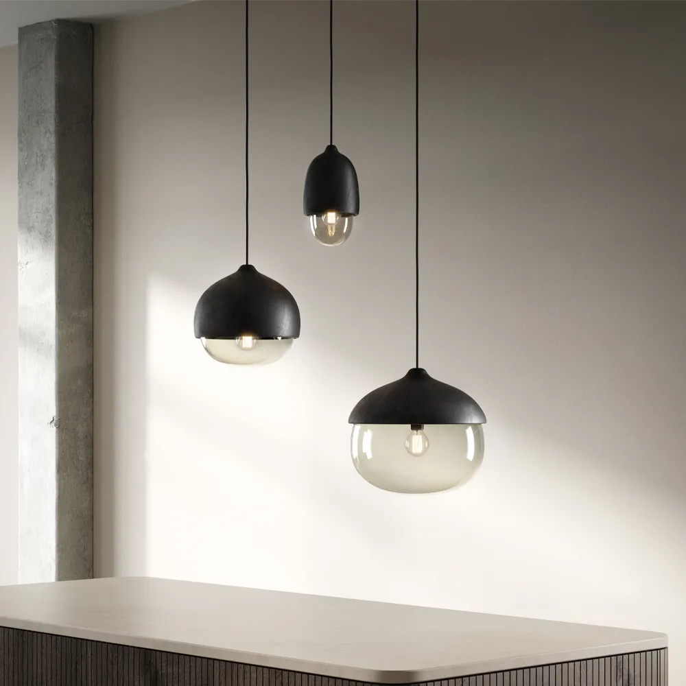 Terho pendant lamp, smoke, medium, black Mater