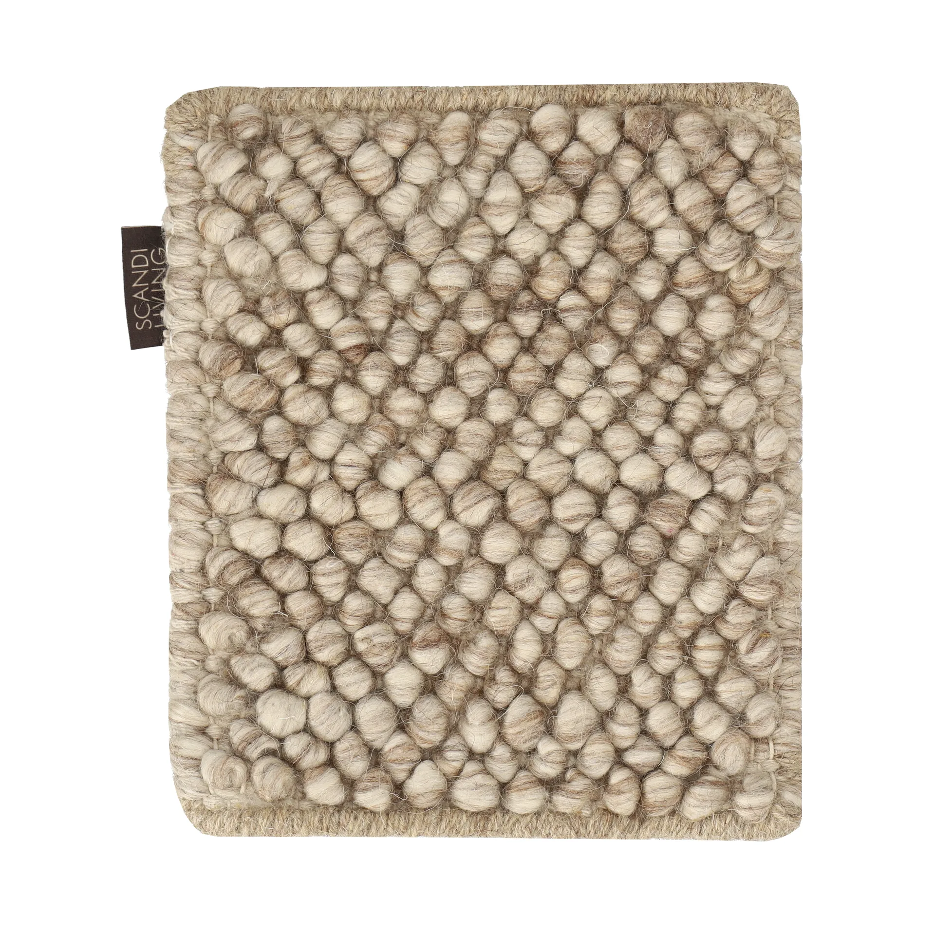 Sample flock wool rug, Beige Material Samples