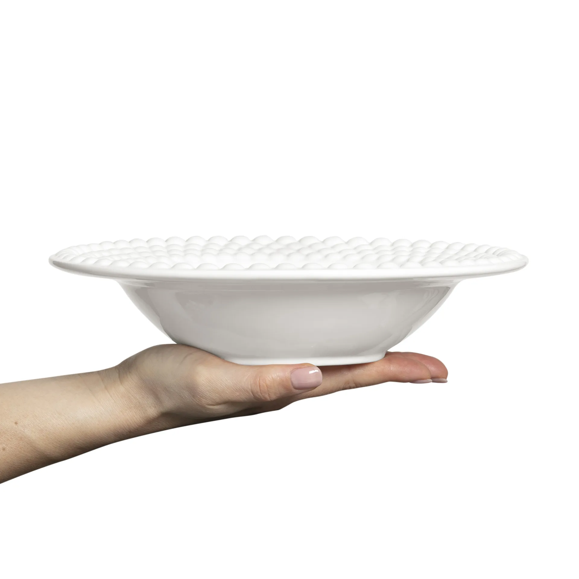 Bubbles soup plate 25 cm, White Mateus