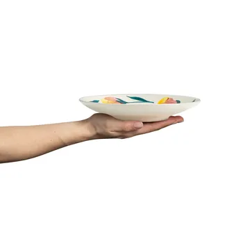 Flowers tulips side plate Ø20 cm - White - Mateus