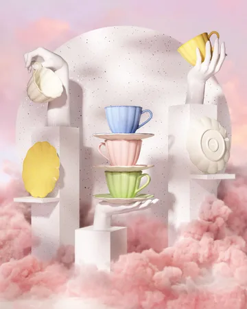 Oyster cup with saucer 25 cl - Pink - Mateus