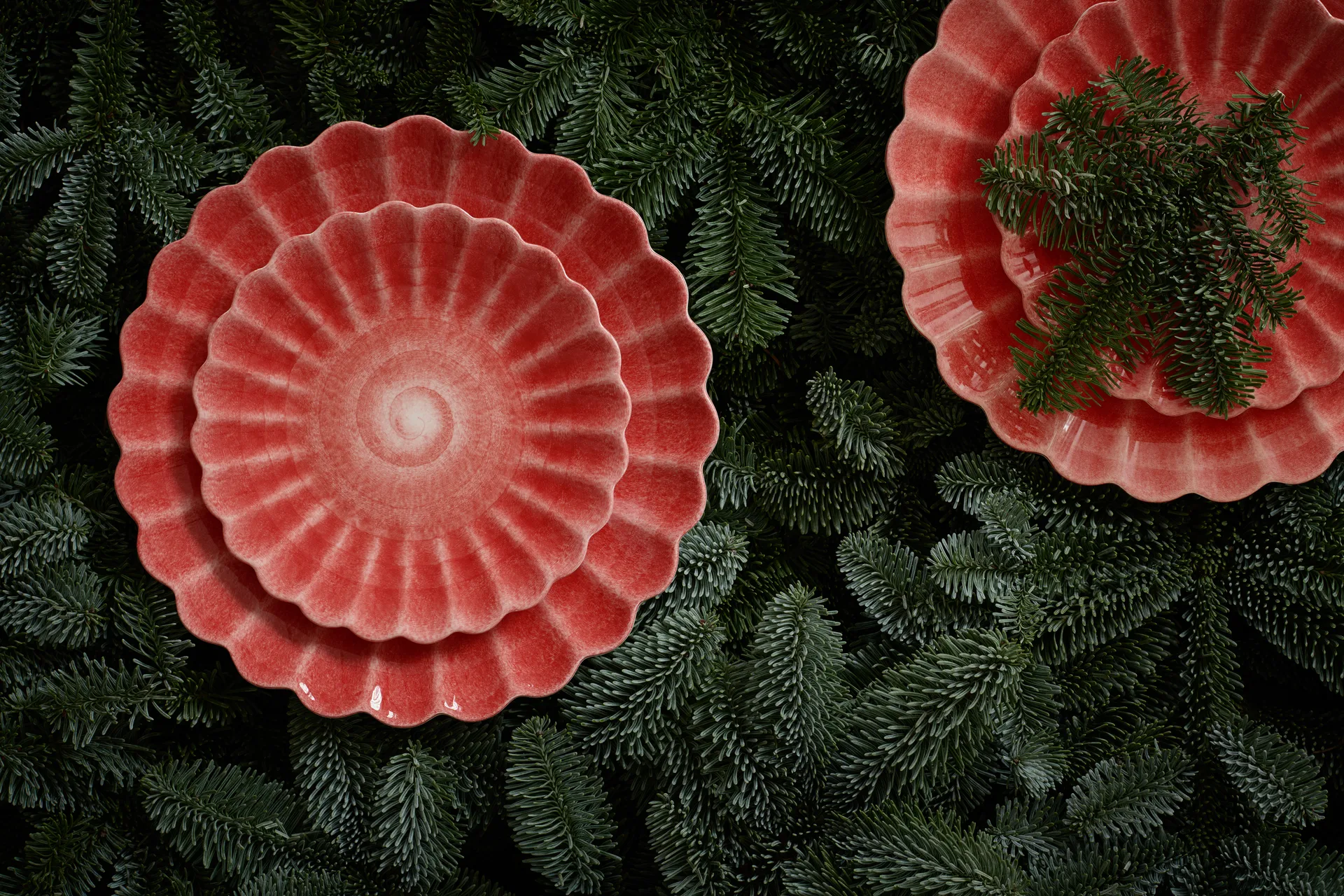 Oyster plate 20 cm, Red Mateus