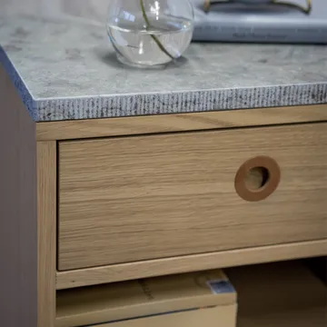 Höllviken bedside table - oak white pigment, 1 box - Mavis
