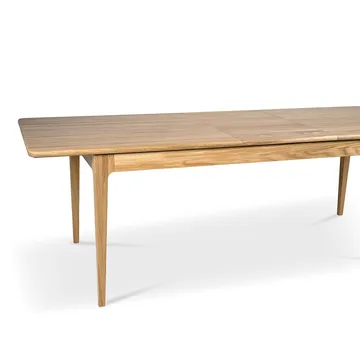 Höllviken dining table - oak white-pigmented matte lacquer, 1 leaf, oak 50 cm - Mavis