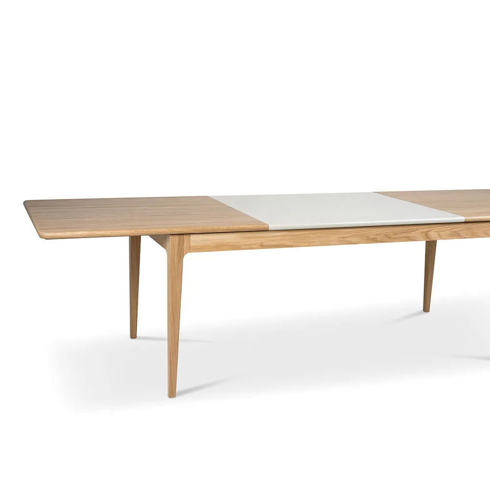 Höllviken dining table, oak white-pigmented matte lacquer, 1 leaf, oak 50 cm Mavis