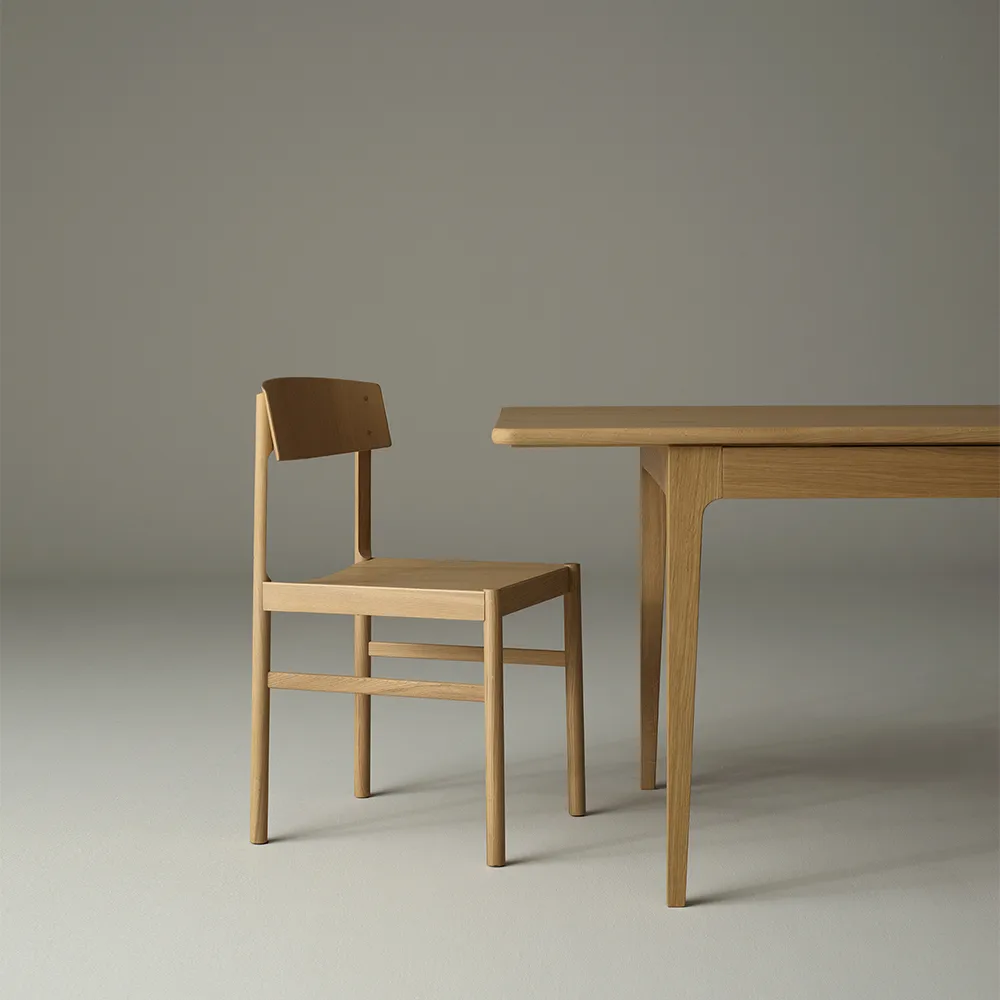 Höllviken dining table, oak white-pigmented matte lacquer, 1 leaf, oak 50 cm Mavis