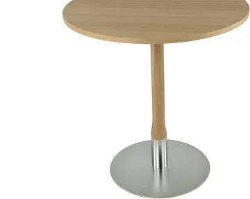 Red coffee table ⌀70 cm - White pigmented matte lacquered oak - Mavis